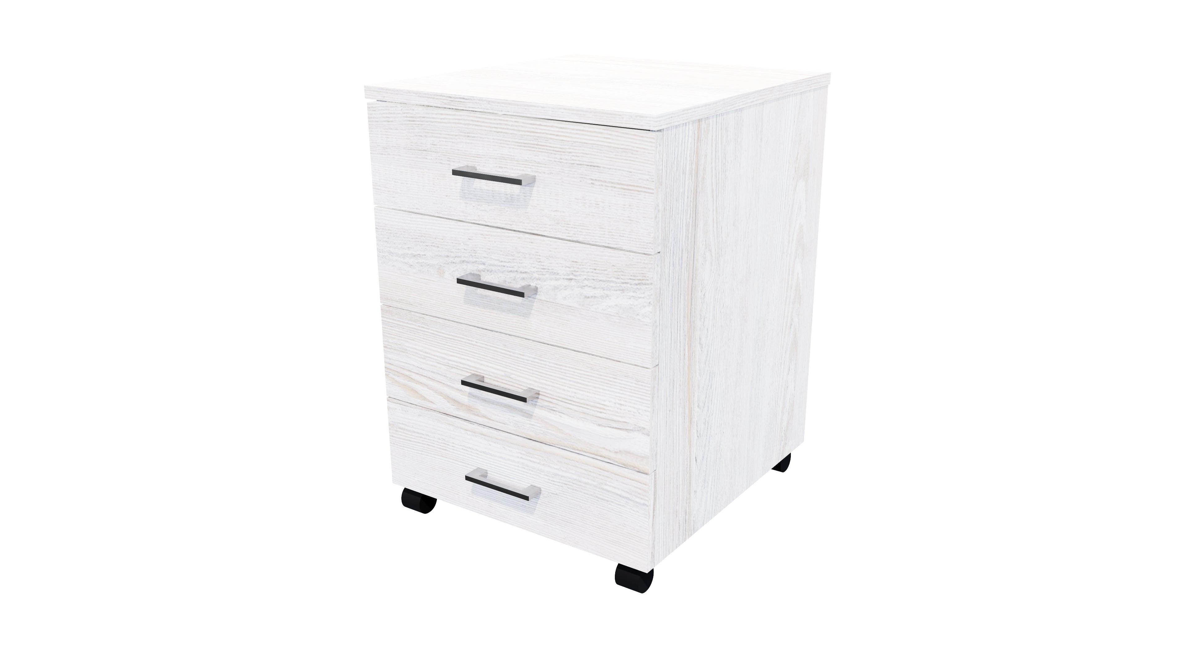 4 Drawers Mobile Drawer Locking Nordic Pine
