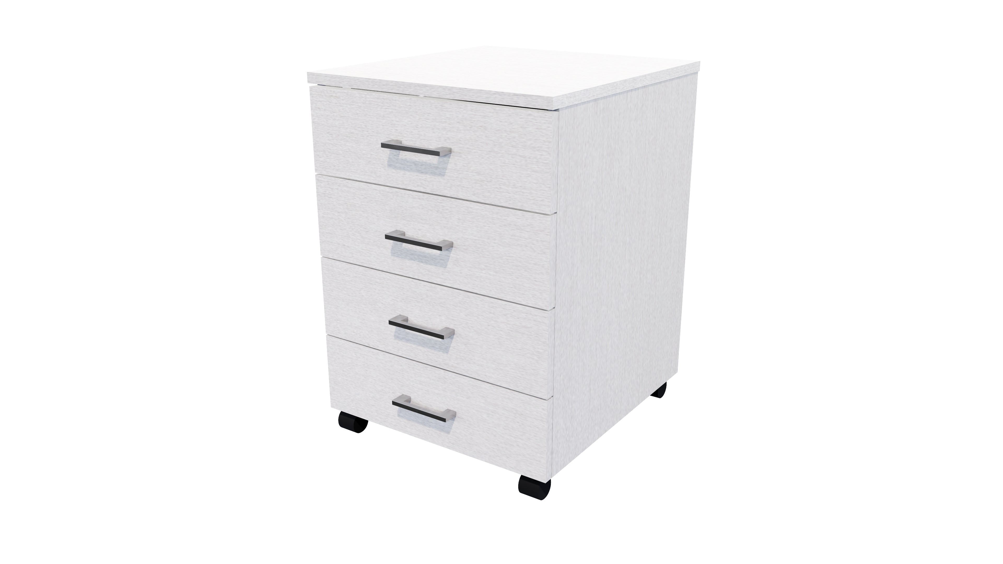 4 Drawers Mobile Drawer Locking Silver Haze