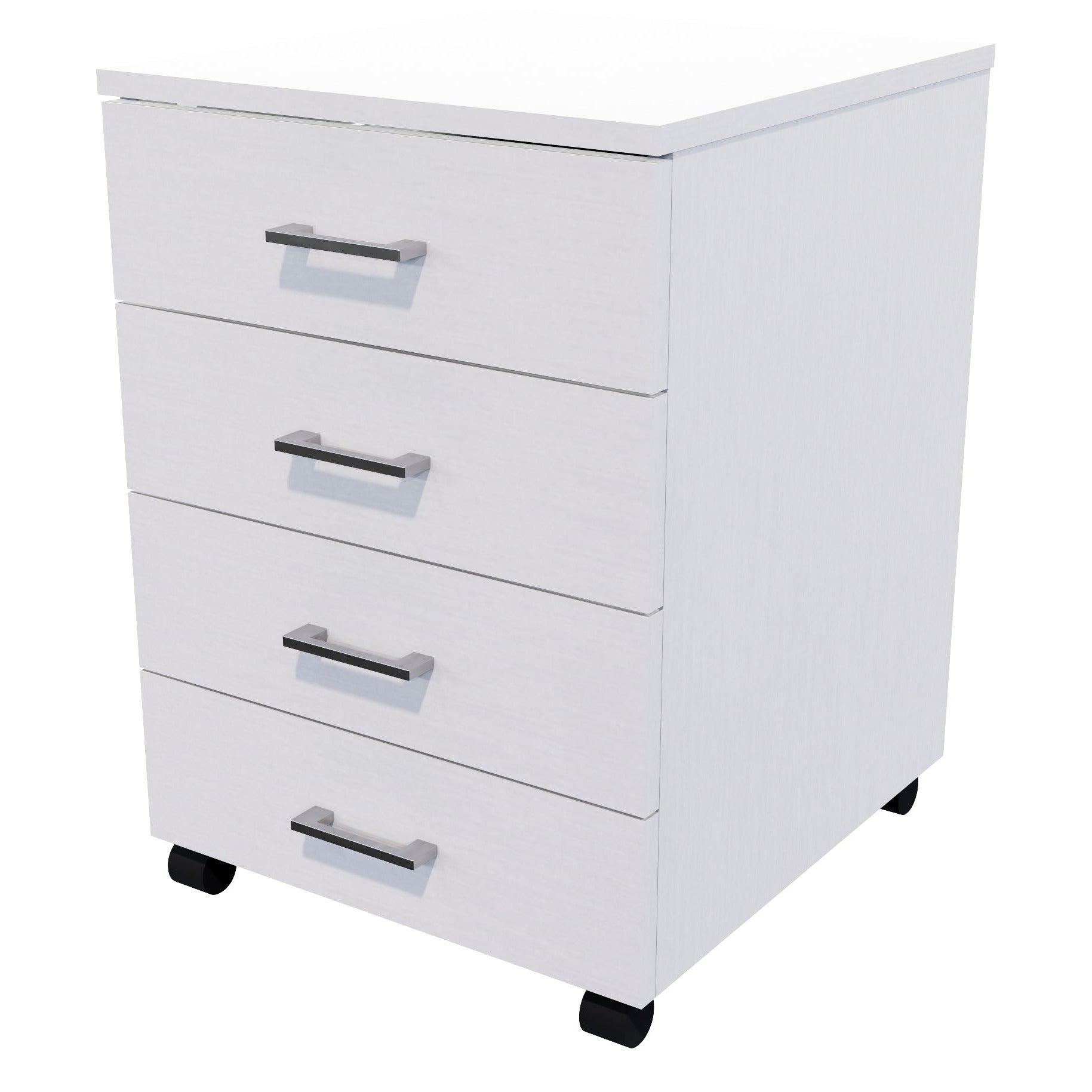 4 Drawers Mobile Drawer Locking Silver Strata