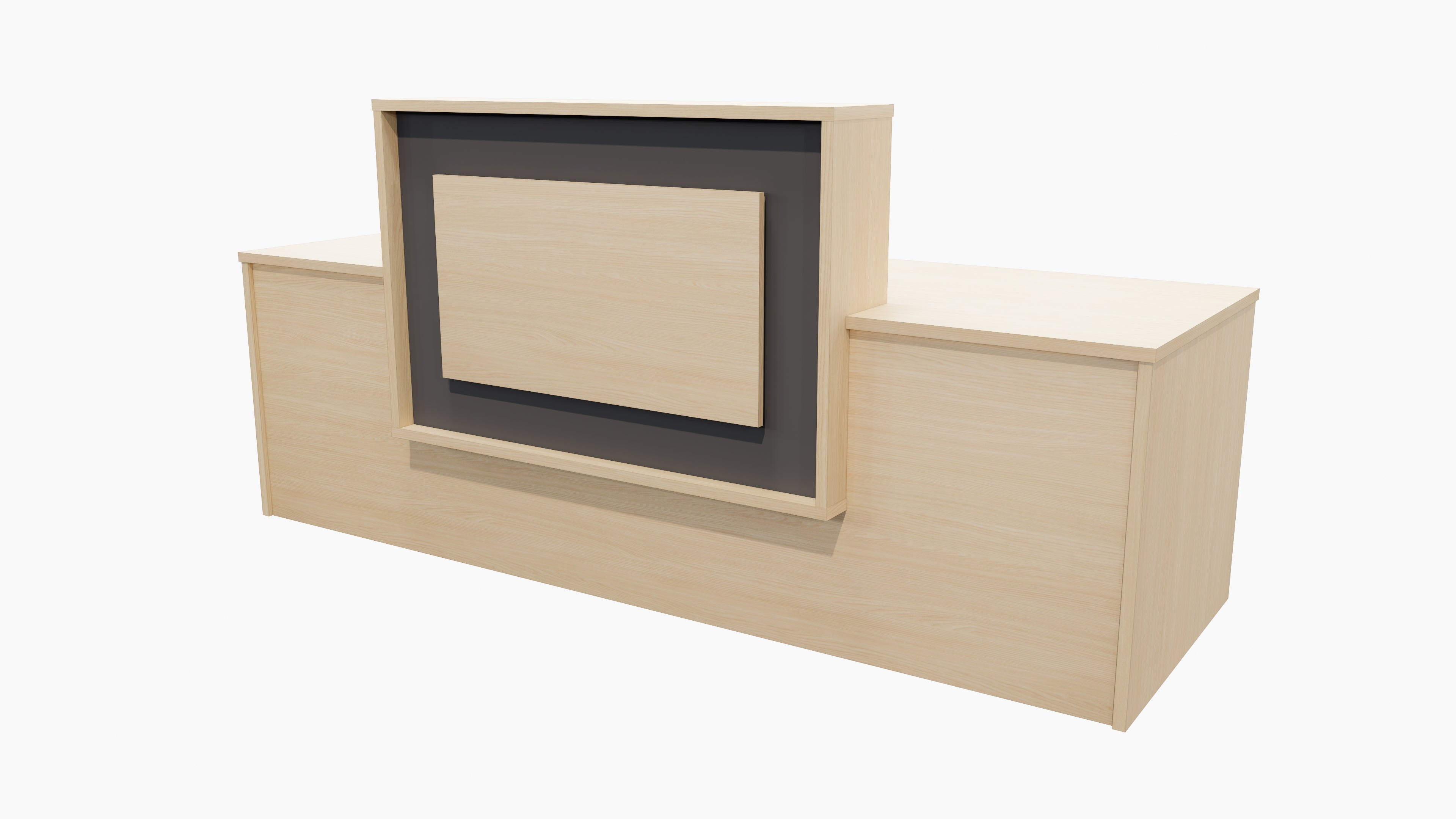 Tasman Reception Desk Aged Ash + Black