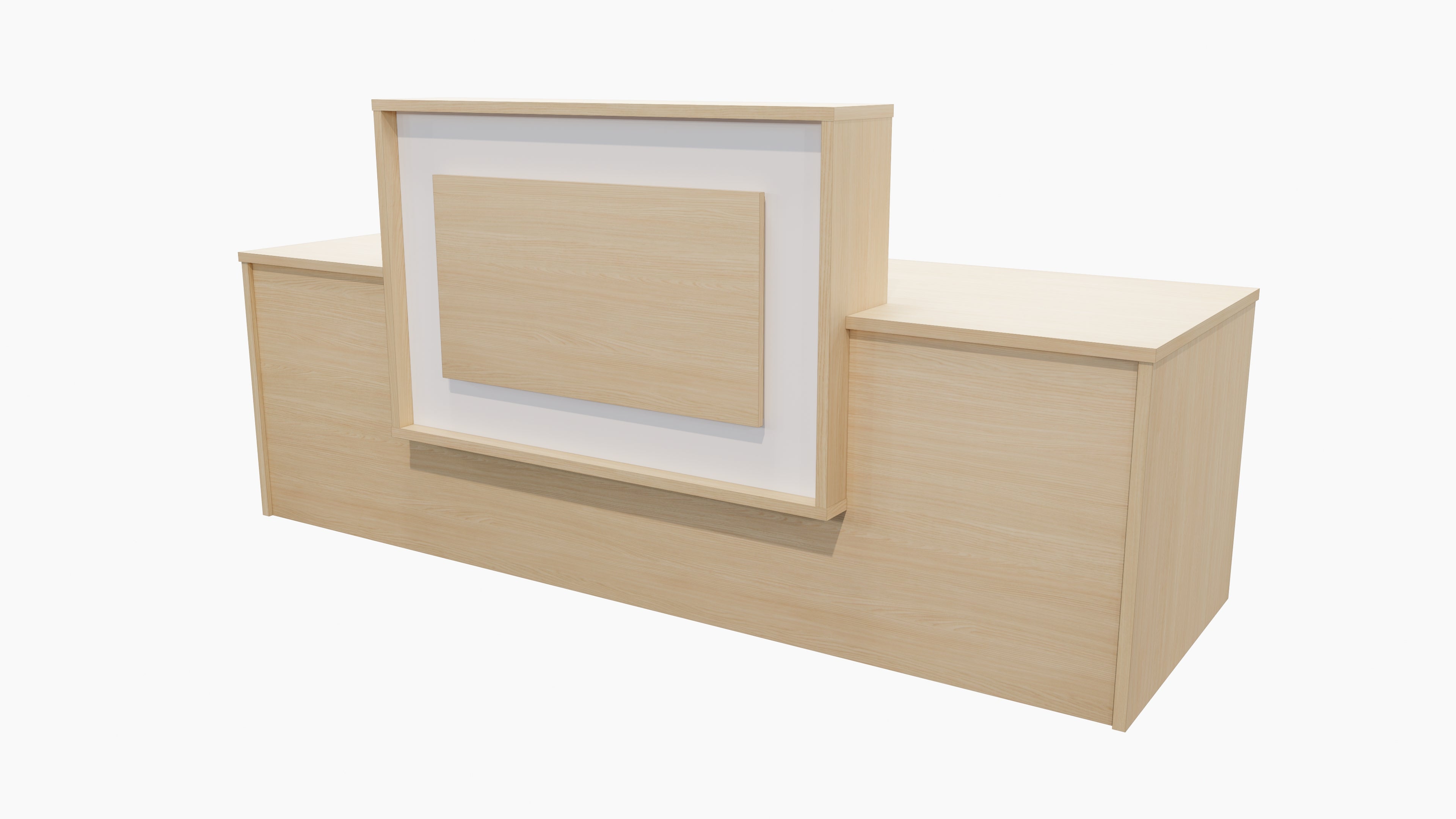 Tasman Reception Desk Aged Ash + White