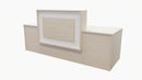 Tasman Reception Desk Seasoned Oak + White