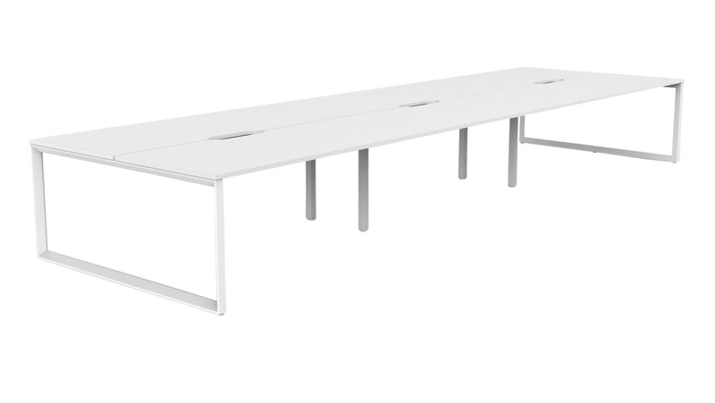 Anvil Double Sided Desk 6 Person 1800 x 800 / White