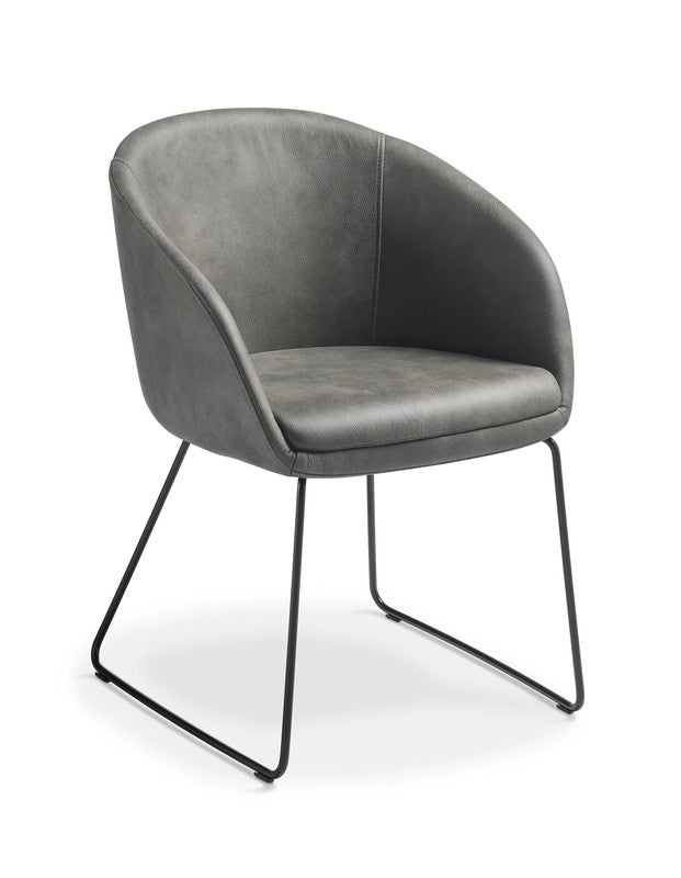 Aria Meeting Chair Slate / Eastwood / Black Sled