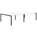 Avero Fixed Height 4 Pod Desk 1200 x 700 / Snow Velvet / Black