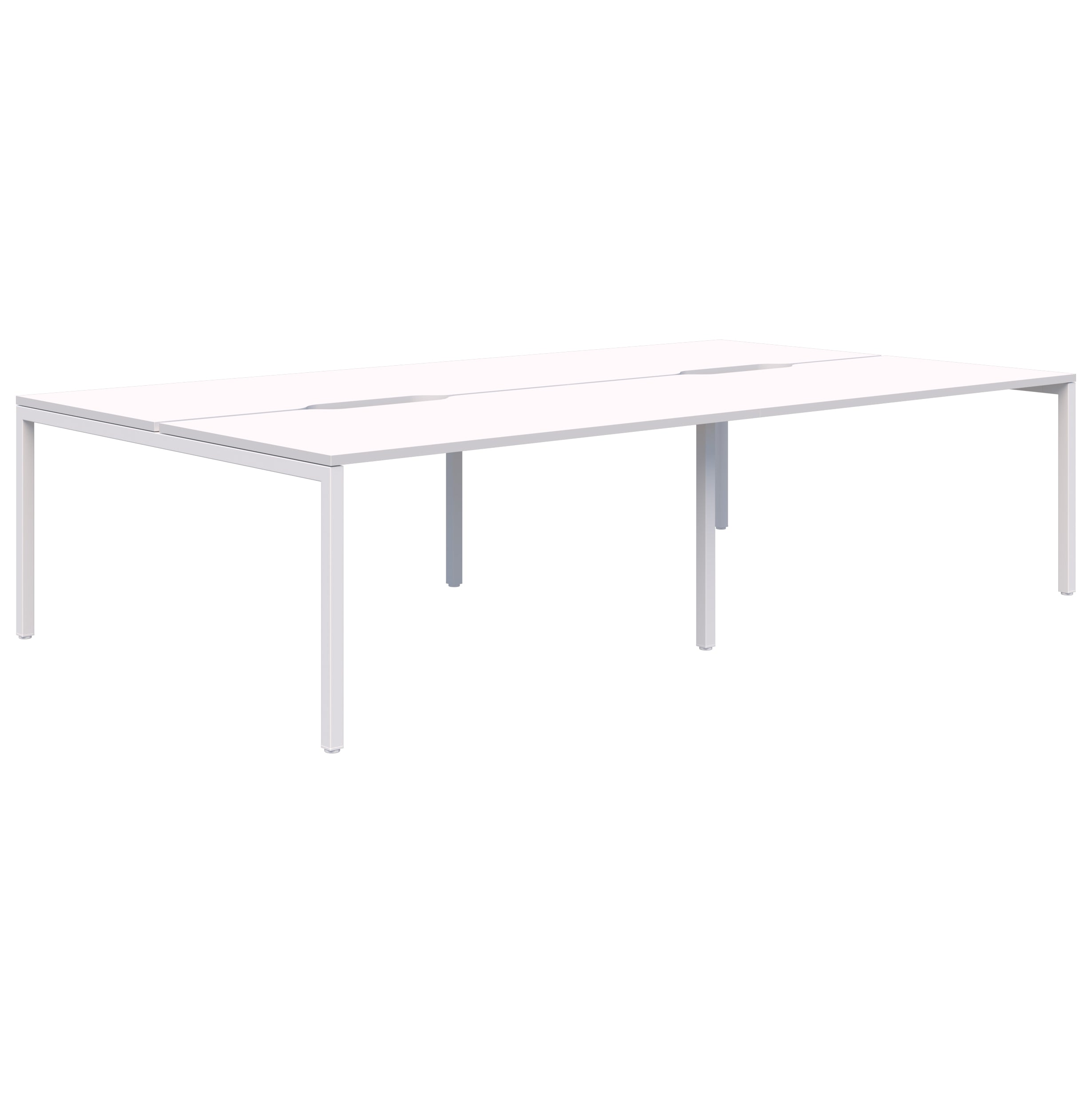Avero Fixed Height 4 Pod Desk 1200 x 700 / Snow Velvet / White