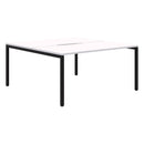 Avero Fixed Height Back to Back Desk 1200 x 700 / Snow Velvet / Black