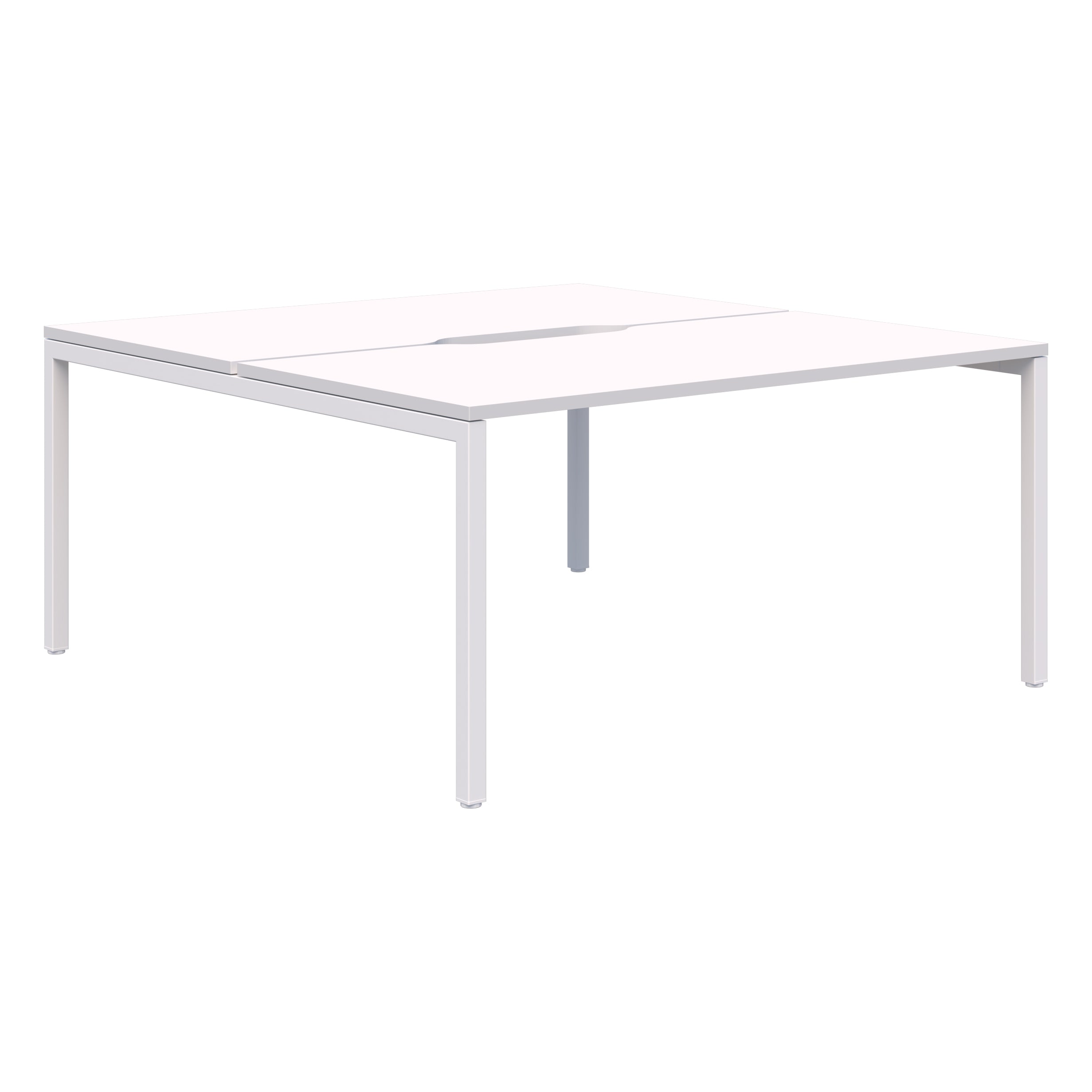 Avero Fixed Height Back to Back Desk 1200 x 700 / Snow Velvet / White