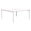 Avero Fixed Height Back to Back Desk 1200 x 700 / Snow Velvet / White
