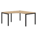 Avero Fixed Height Corner Workstation 1500 x 1500 x 800 / Classic Oak Naturale / Black
