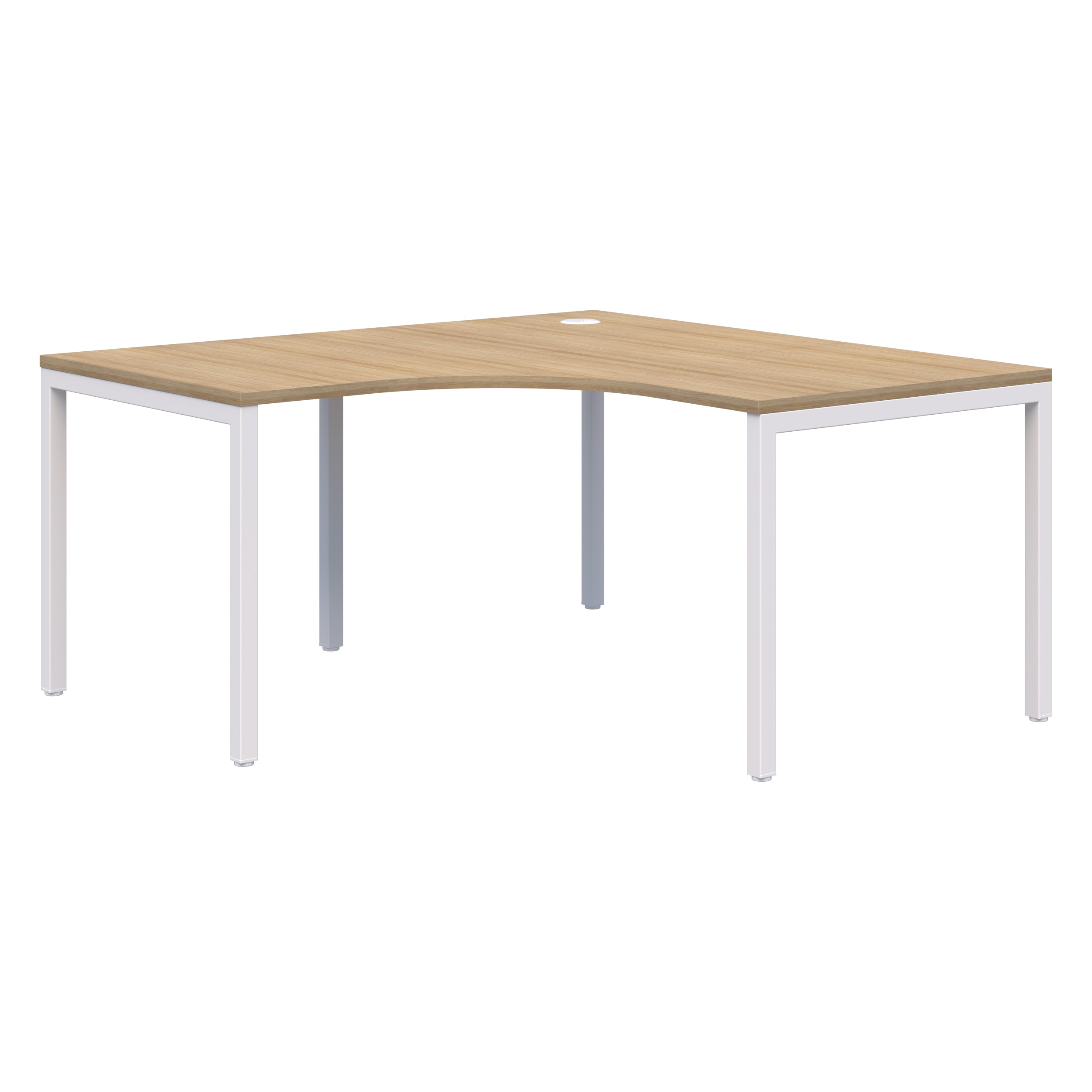 Avero Fixed Height Corner Workstation 1500 x 1500 x 800 / Classic Oak Naturale / White