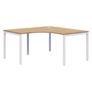 Avero Fixed Height Corner Workstation 1500 x 1500 x 800 / Classic Oak Naturale / White