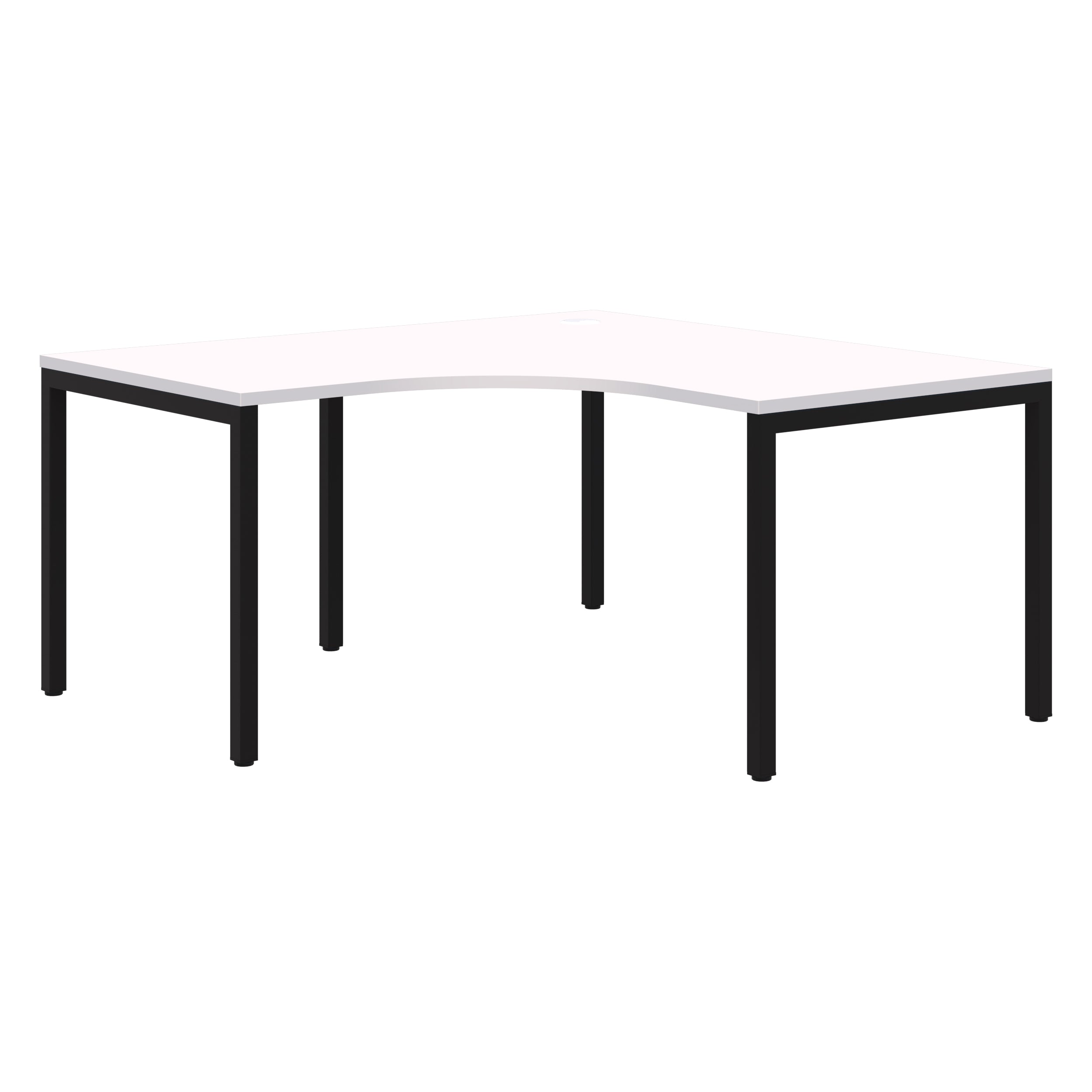 Avero Fixed Height Corner Workstation 1500 x 1500 x 800 / Snow Velvet / Black