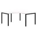 Avero Fixed Height Corner Workstation 1500 x 1500 x 800 / Snow Velvet / Black