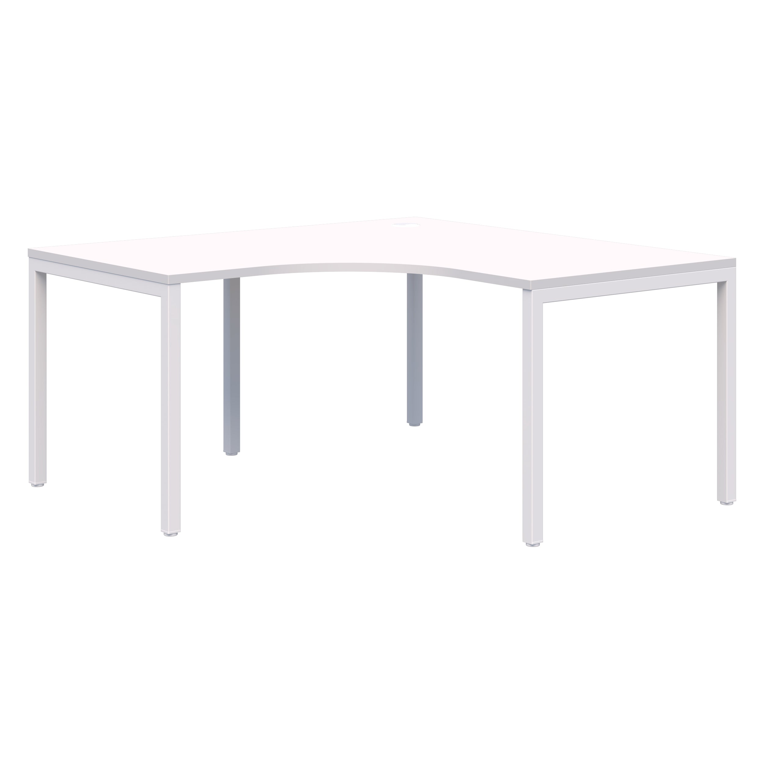 Avero Fixed Height Corner Workstation 1500 x 1500 x 800 / Snow Velvet / White