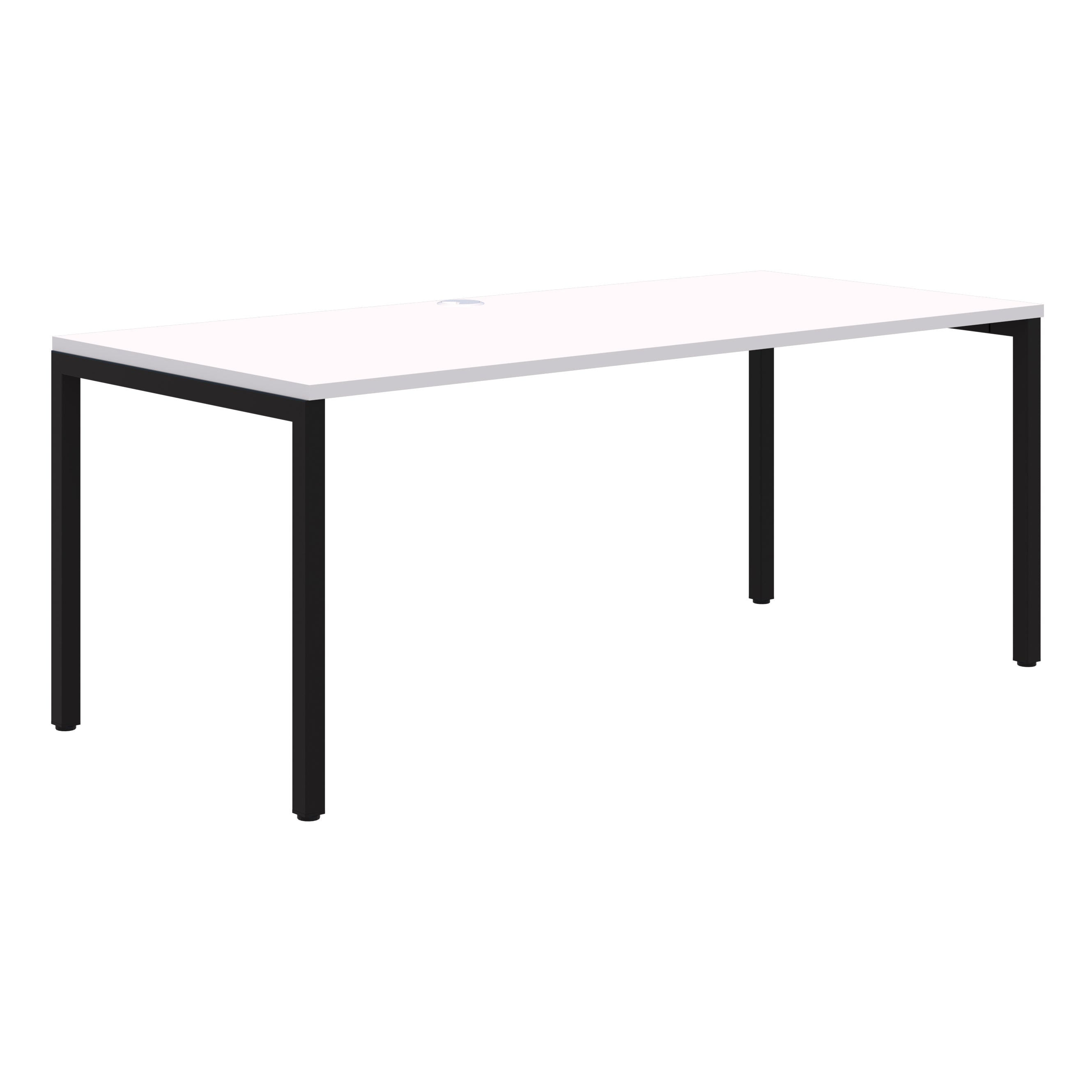 Avero Fixed Height Desk 1200 x 700 / Snow Velvet / Black