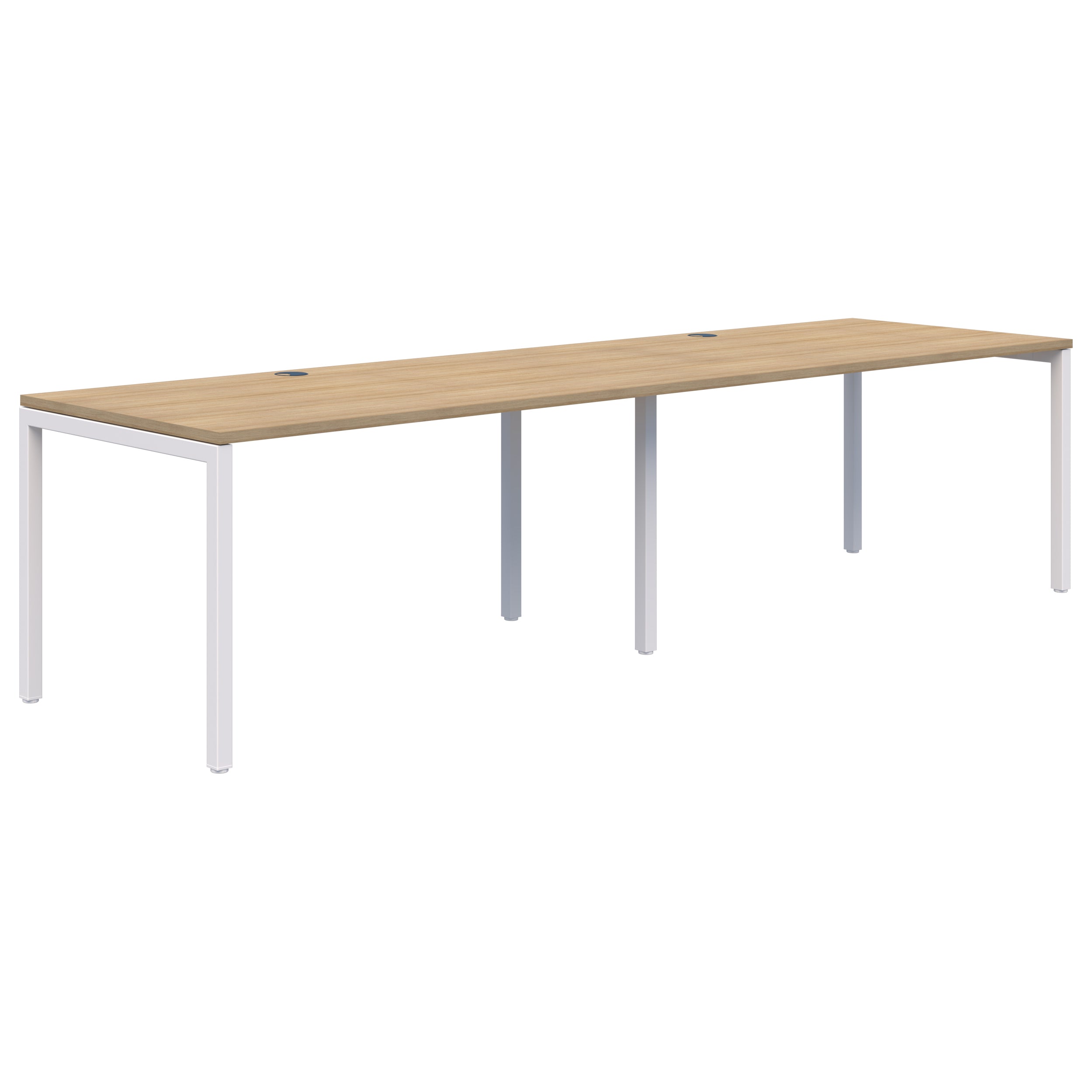 Avero Inline 2 Pod Desk 1200 x 700 / Classic Oak Naturale / White