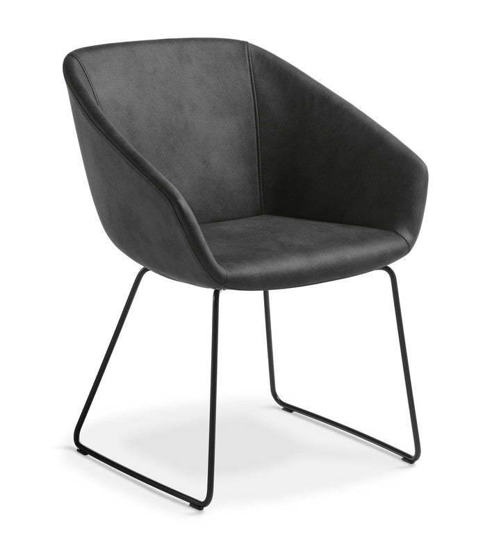 Barker Meeting Chair Ebony / Eastwood / Black Sled