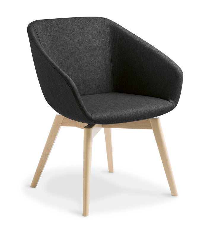 Barker Meeting Chair Ebony / Keylargo / Natural Beech Timber