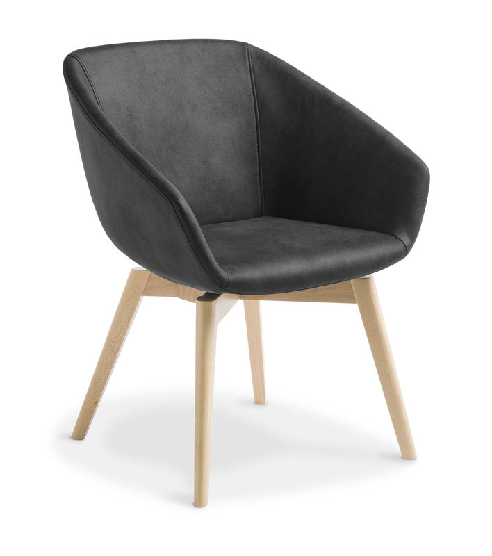 Barker Meeting Chair Slate / Eastwood / Natural Beech Timber
