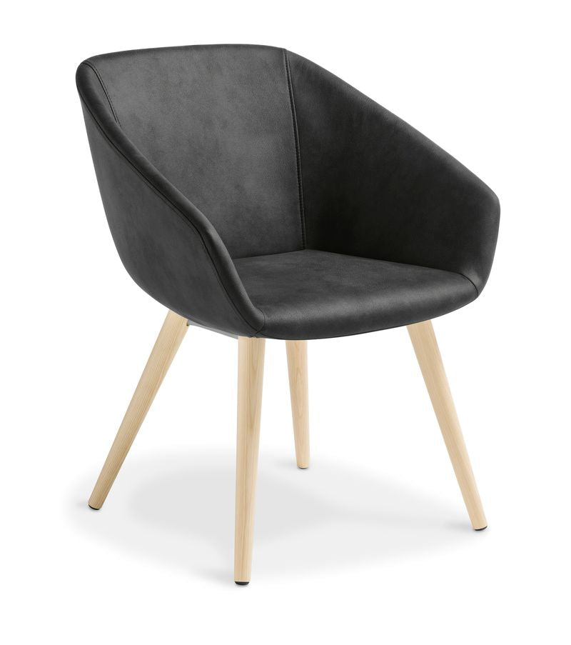 Barker with Timber Legs Ebony / Natural Ash / Eastwood