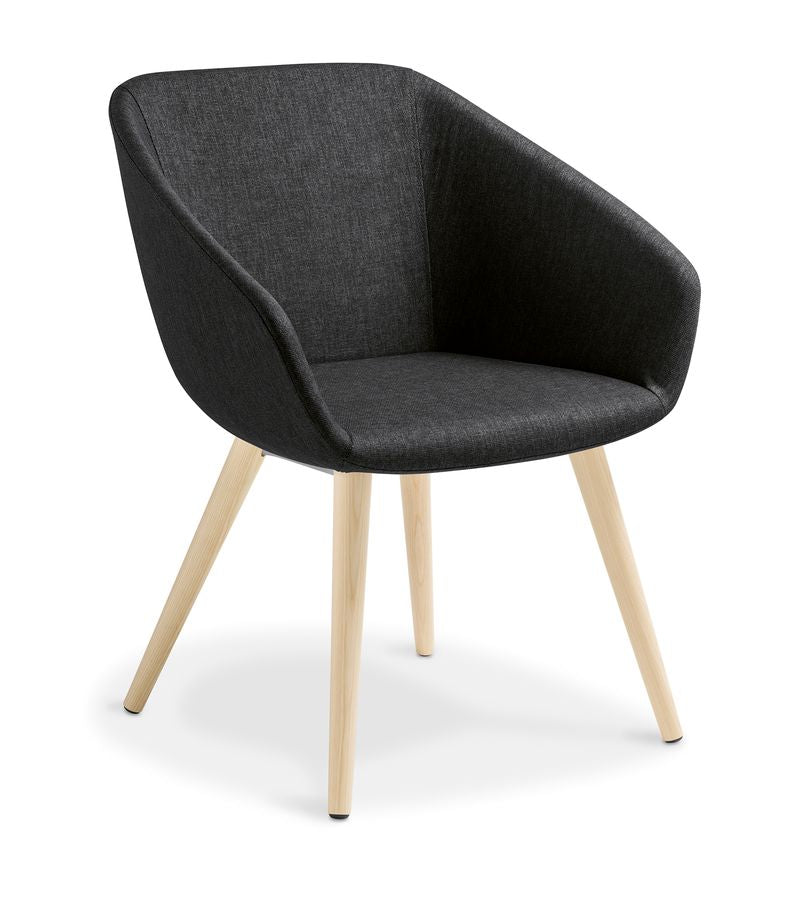 Barker with Timber Legs Ebony / Natural Ash / Keylargo