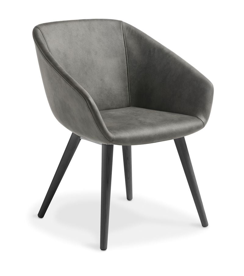 Barker with Timber Legs Slate / Black Ash / Eastwood