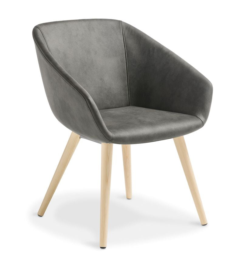 Barker with Timber Legs Slate / Natural Ash / Eastwood