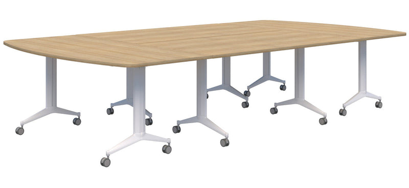 Boost Boardroom Table 3600 x 1800 / Classic Oak / White