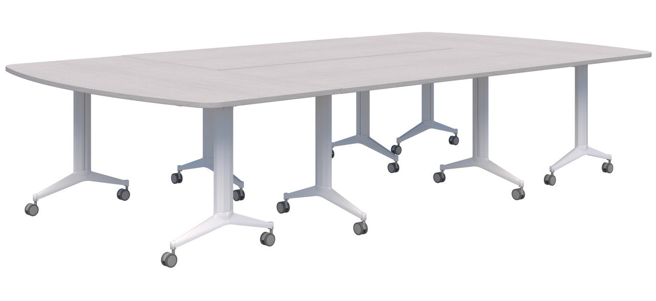 Boost Boardroom Table 3600 x 1800 / Silver Strata / White