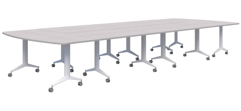 Boost Boardroom Table 5400 x 1800 / Silver Strata / White