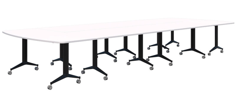 Boost Boardroom Table 5400 x 1800 / Snow Velvet / Black