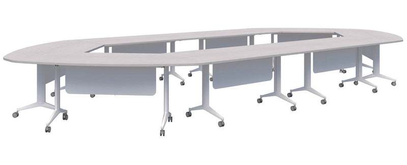 Boost Chamber Table 6700 x 3000 / Silver Strata / White