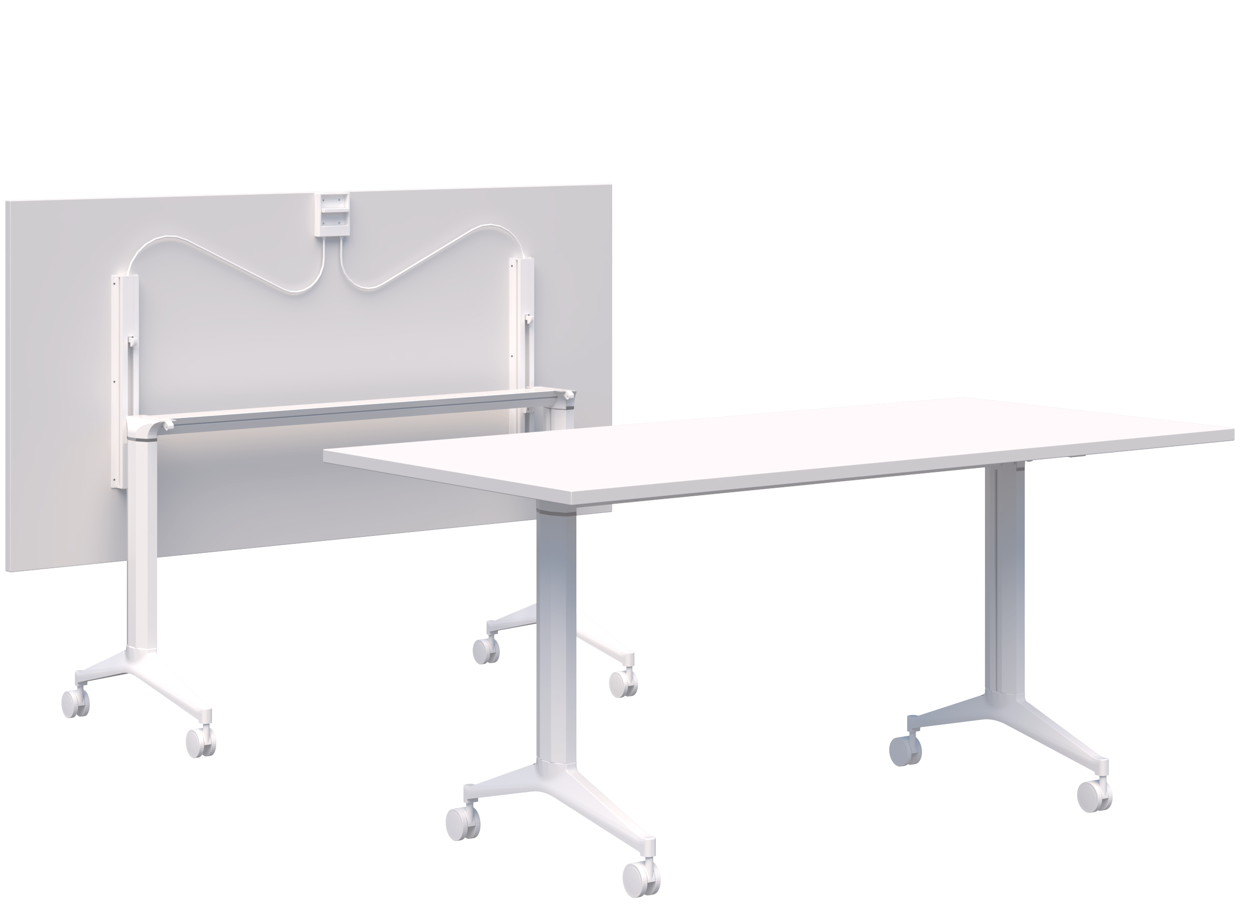 Boost Flip Table 2200 x 600 / White Top / White Frame