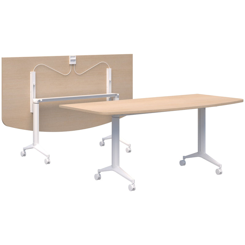 Boost Flip Table D Shape Refined Oak / White