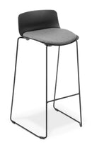 COCO KITCHEN STOOL BLACK, SEAT UPHOLSTERED – Cherry Keylargo Fabric.