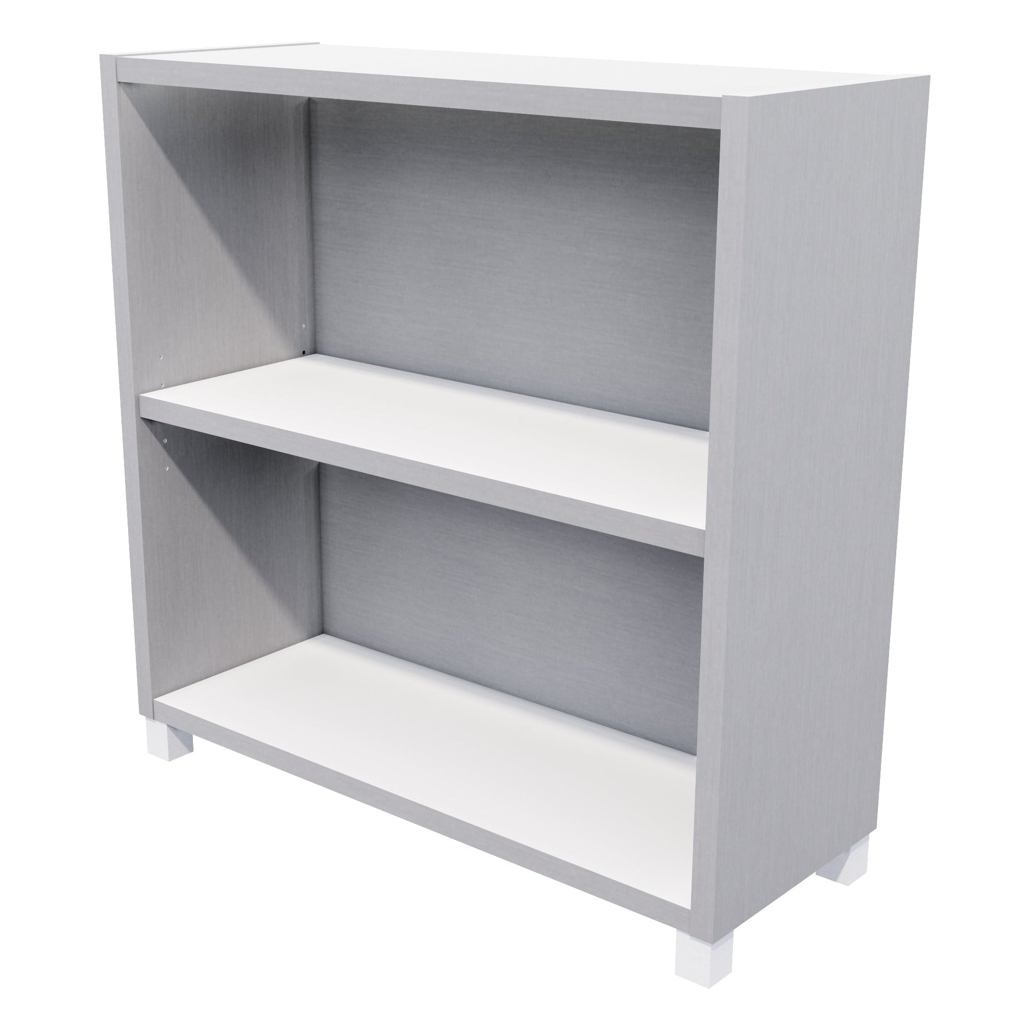 Commercial Bookcase with Feet 2 Tier / Silver Strata