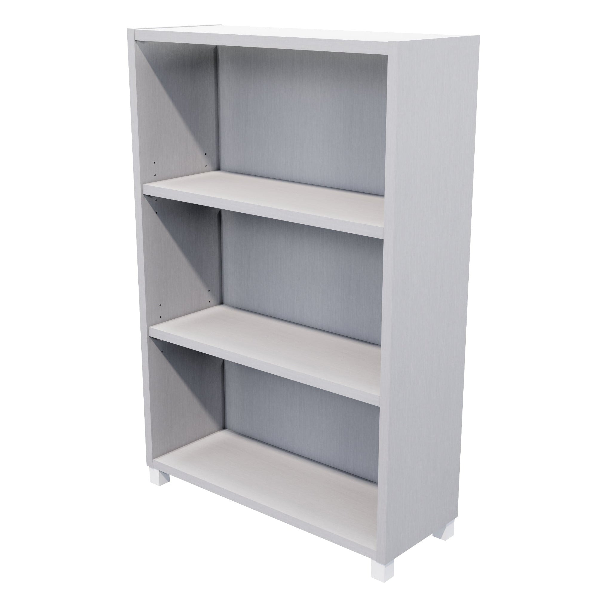 Commercial Bookcase with Feet 3 Tier / Silver Strata