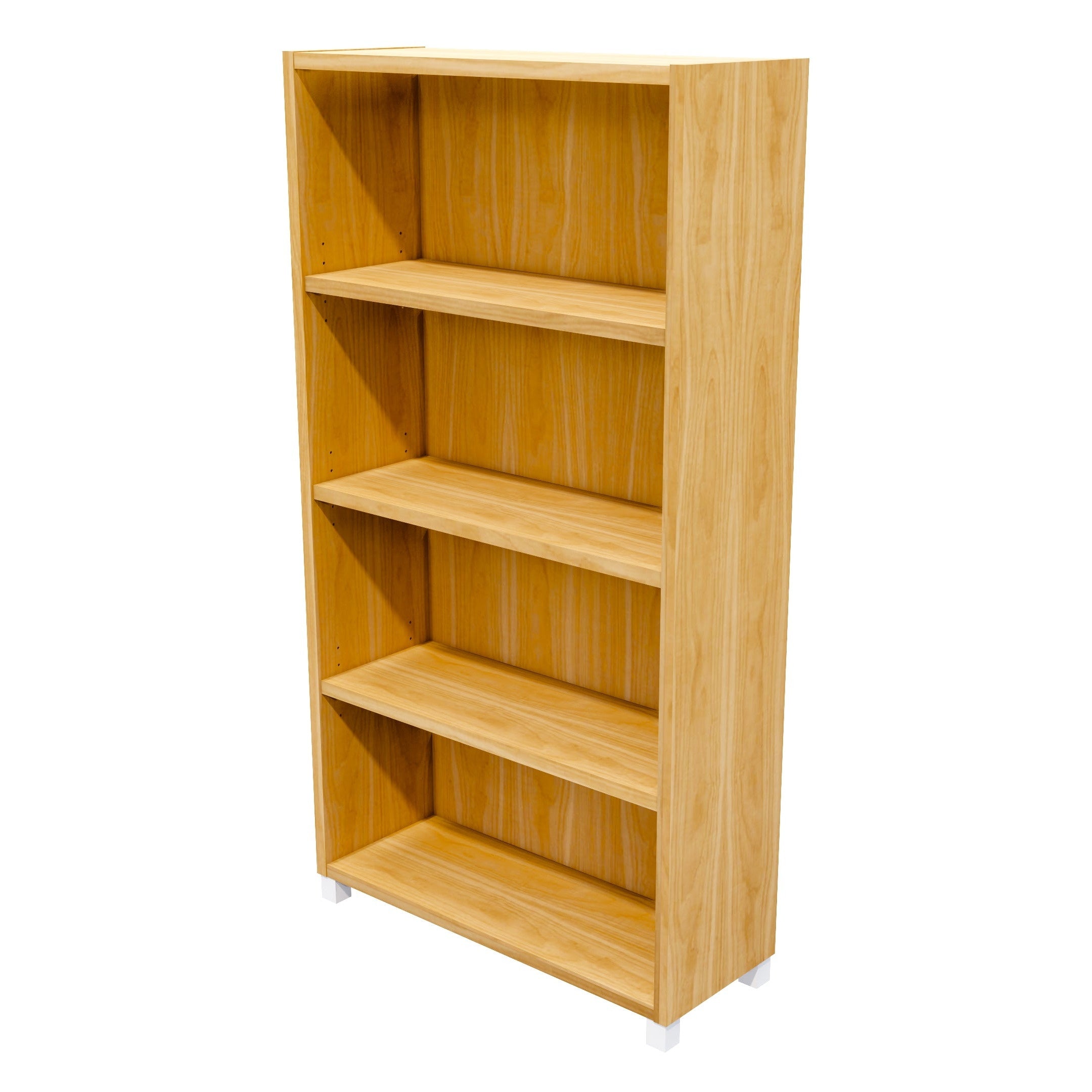 Commercial Bookcase with Feet 4 Tier / NZ Tawa