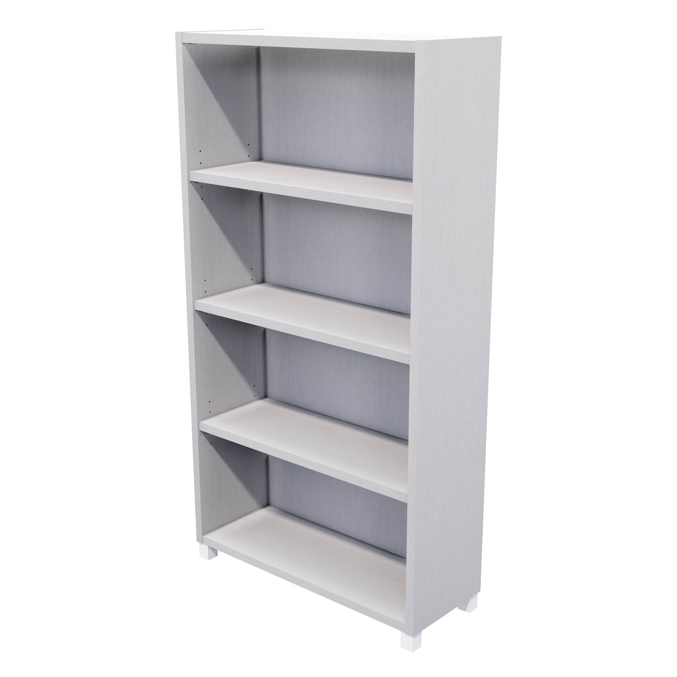 Commercial Bookcase with Feet 4 Tier / Silver Strata