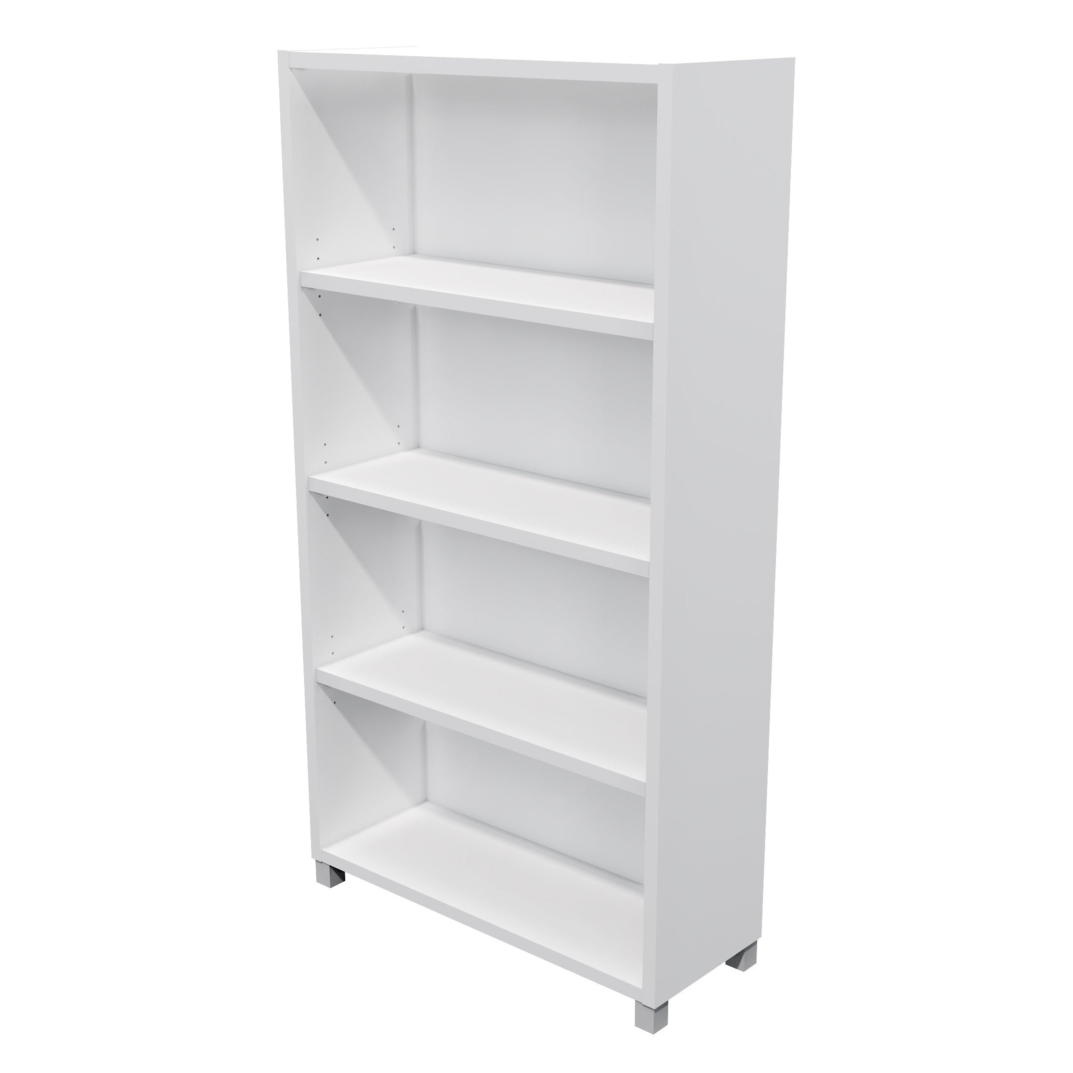 Commercial Bookcase with Feet 4 Tier / White
