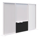 Connect Angled Fin / Whiteboard Divider 3000 / Snow Velvet with White Frame