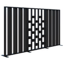 Connect Freestanding Acoustic Glazed Plant Wall 3600 / Black with Black Frame / Charcoal