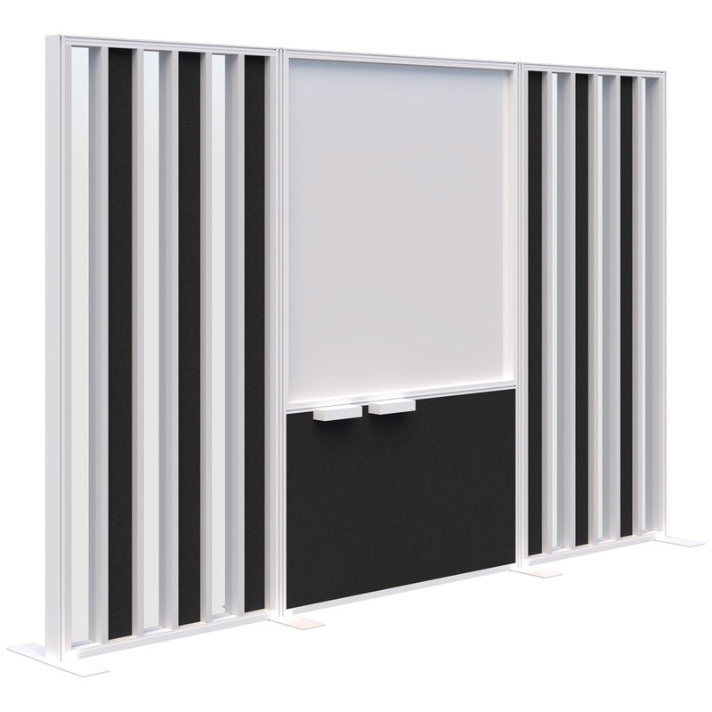 Connect Freestanding Acoustic Glazed/Whiteboard/Acoustic Glazed 3000 / Snow Velvet with White Frame / Charcoal