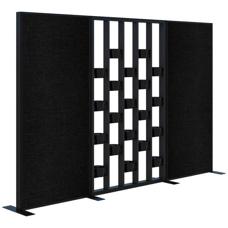 Connect Freestanding Fabric/Plant Wall 3000 / Black with Black Frame / Keylargo Ebony