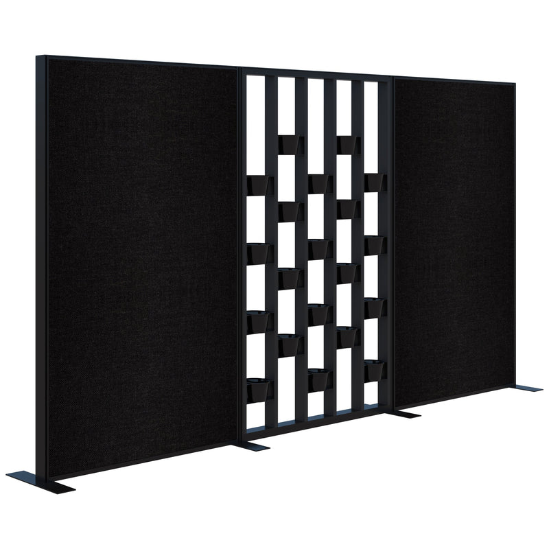 Connect Freestanding Fabric/Plant Wall 3600 / Black with Black Frame / Keylargo Ebony