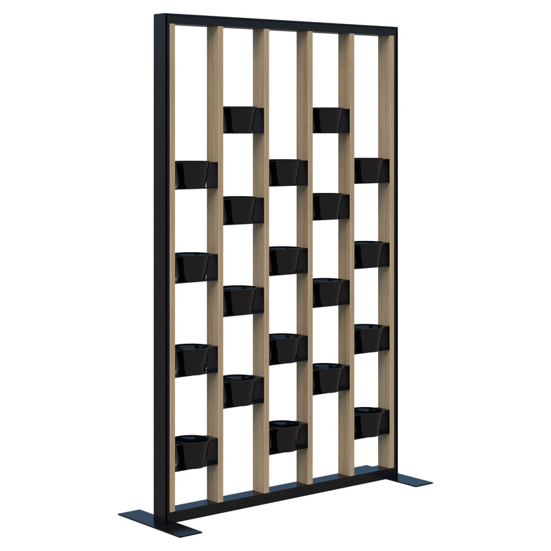 Connect Freestanding Plant Wall 1200 / Classic Oak with Black Frame
