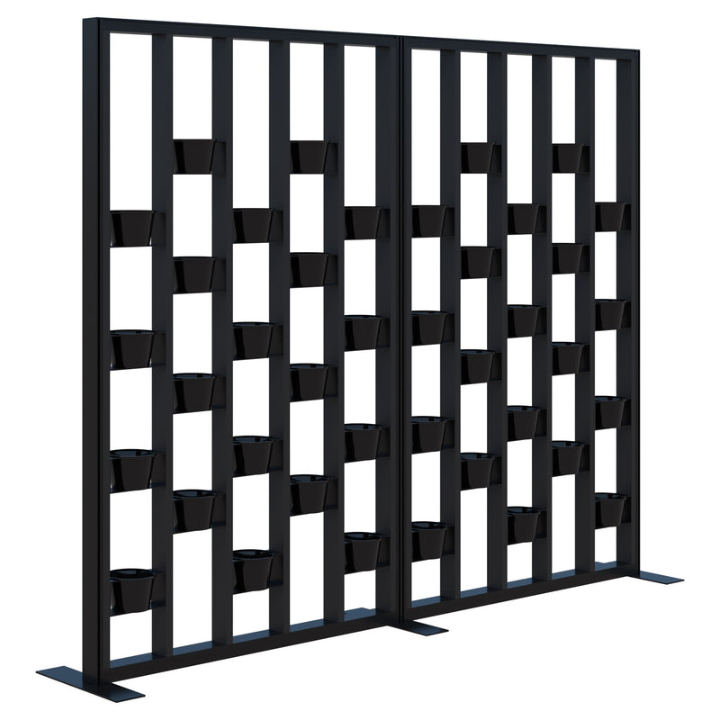 Connect Freestanding Plant Wall 2400 / Black with Black Frame
