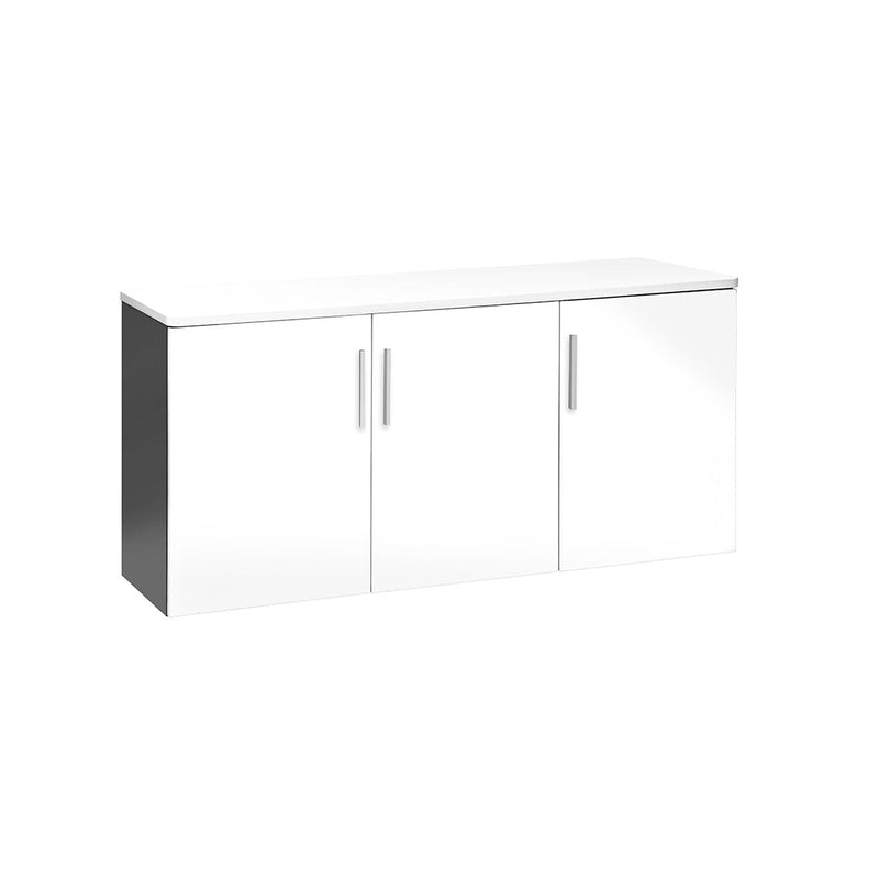 Credenza – 3 Wood Doors – W1200 x D450 x H730mm – Ironstone & White
