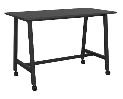 Cubit Bar Leaner with Castors 1600 x 800 / Black / Black